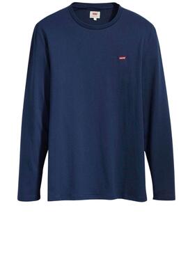 T-shirt Levi's Original Housemark bleu à manches longues pour homme