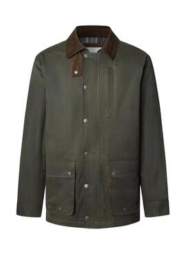 Veste cirée Pepe Jeans Joseph verte pour homme