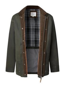 Veste cirée Pepe Jeans Joseph verte pour homme