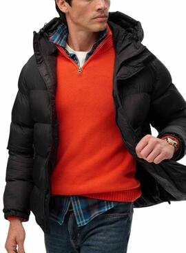 Veste matelassée à capuche Superdry Hooded Tech Padded noire pour homme