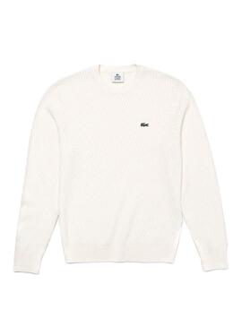 Maillot Lacoste Live Blanc texturé pour Homme