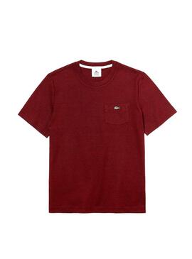 T-Shirt Lacoste Live Unisexe Grenat Poche