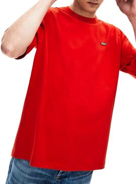 T-Shirt Lacoste Live Rouge pour Homme