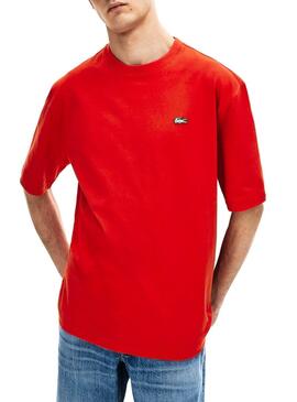 T-Shirt Lacoste Live Rouge pour Homme