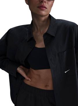 Chemise Nike Sportswear Chill Poplin noir pour femme