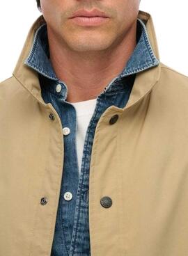 Veste Superdry Nylon Coach camel pour homme