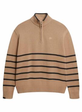 Maillot Superdry à col cheminée camel pour femme