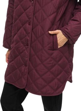 Manteau matelassé Vila. Modèle Viquila bordeaux pour femme.