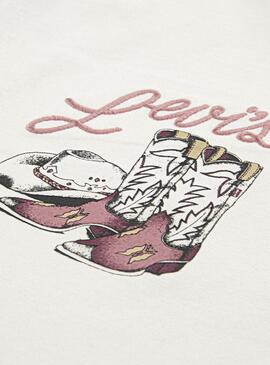 Camiseta Levi's Western blanche pour fille.