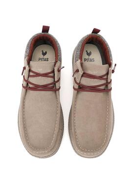 Bottines Walkin Pitas Bob beige pour homme