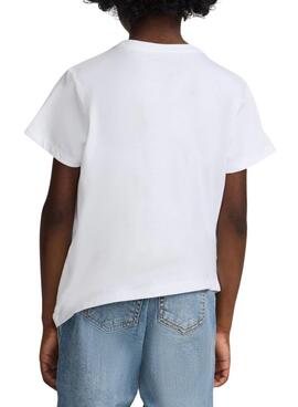 T-shirt Silbon logo multicolore blanc pour enfant