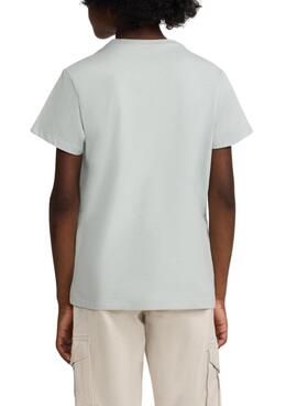 T-shirt Silbon logo multicolore turquoise pour enfant