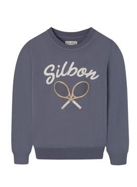 Sweatshirt Silbon Raqueta bleu vintage pour enfant