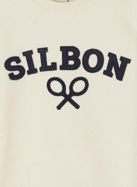 Sweat à capuche Silbon Raqueta beige pour enfant