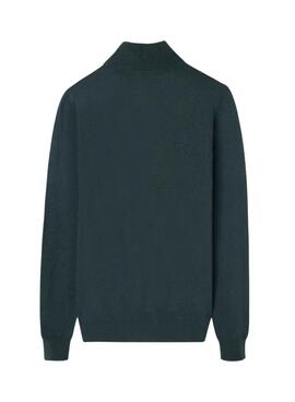 Sweatshirt à demi-zip vert Silbon pour homme
