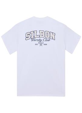 T-shirt Silbon Varsity club blanc pour homme