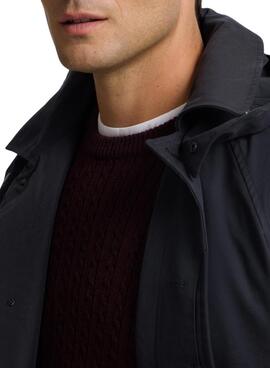 Trench coat bleu marine Silbon pour homme.
