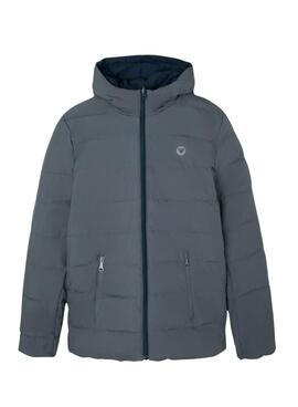 Manteau rembourré Silbon réversible bleu et gris pour homme