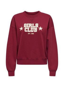 Sweat-shirt Only Onjo grenat pour femme