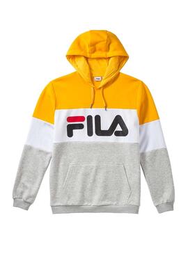 Sweat Fila Blocked Hoodie Gris pour Homme