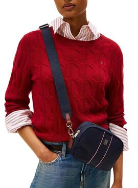 Sac à bandoulière Tommy Hilfiger Popette corp bleu marine pour femme
