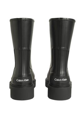 Bottes Calvin Klein Mid Rainboot en caoutchouc noir pour femme.