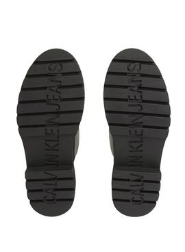 Bottes Calvin Klein Mid Rainboot en caoutchouc noir pour femme.