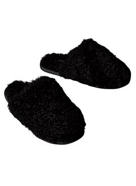 Chaussons Calvin Klein Close Slipper Fur noir pour femme