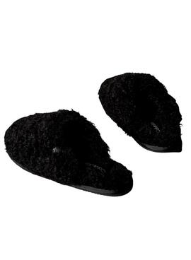 Chaussons Calvin Klein Close Slipper Fur noir pour femme