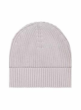 Bonnet Calvin Klein Patch Chunky Rib gris pour homme