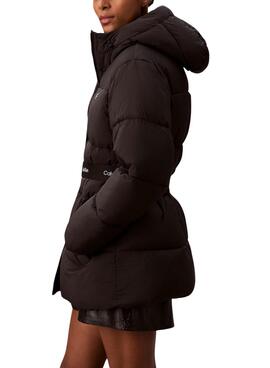 Manteau Calvin Klein Jeans Belted Midweight noir pour femme