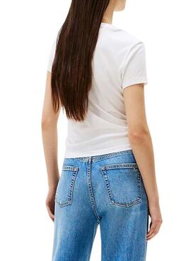 T-shirt Tommy Jeans Ess Logo blanc pour femme