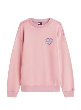 Sweat à capuche Tommy Jeans Heart rose pour femme