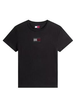 T-shirt Tommy Jeans Party Flag noire pour femme