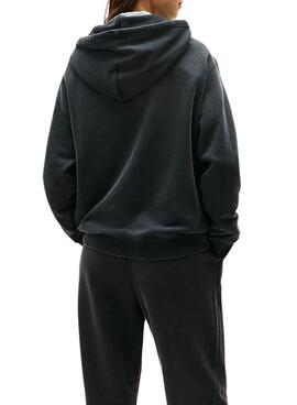 Sweat à capuche Tommy Jeans Crest Flag noir pour femme