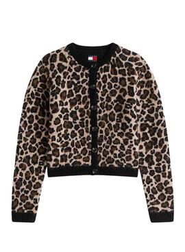 Veste Tommy Jeans léopard marron pour femme.