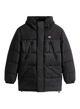Parka Tommy Jeans mix noire pour homme
