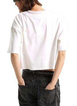 T-shirt Vans Script blanc pour femme