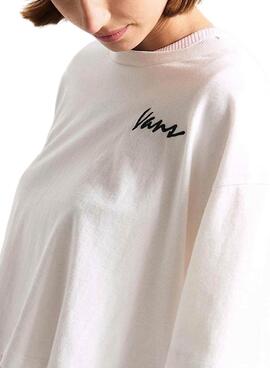 T-shirt Vans Script blanc pour femme