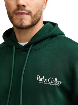 Sweat à capuche Only and Sons Park Gallery vert pour homme