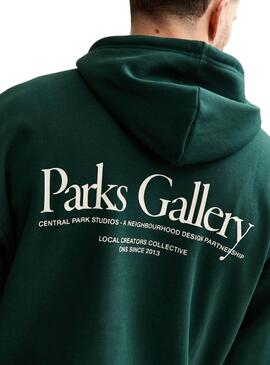Sweat à capuche Only and Sons Park Gallery vert pour homme