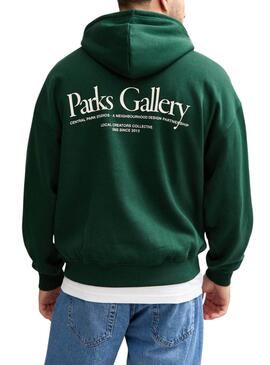 Sweat à capuche Only and Sons Park Gallery vert pour homme