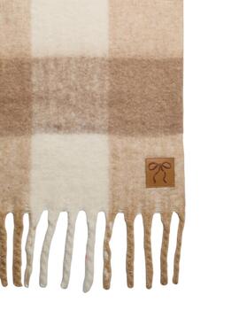 Écharpe Pieces Juline beige pour femme