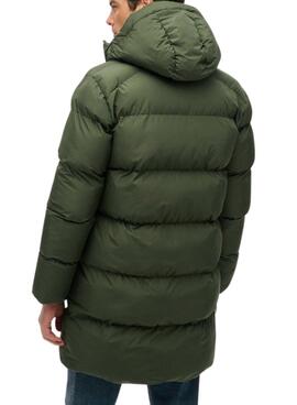 Veste matelassée à capuche Superdry Hooded Sports Puffe Mid verte pour homme