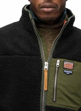 Polar Superdry Vintage Retro Full Zip noir pour homme