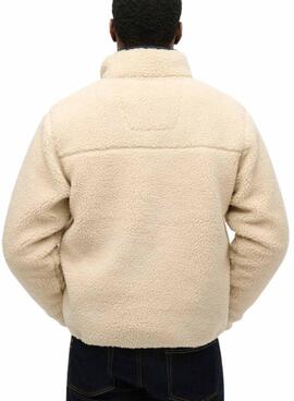 Polaire Superdry Vintage Retro Full Zip beige pour hommes