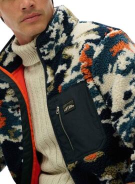 Veste polaire zippée Superdry imprimée multicolore pour homme.