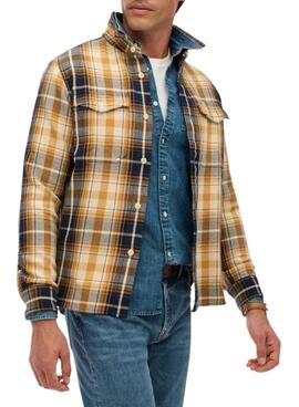 Chemise Superdry Merchant Heavy Checked en flanelle jaune pour homme