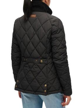 Chaqueta Superdry Cord Trimmed Liner en negro para mujer