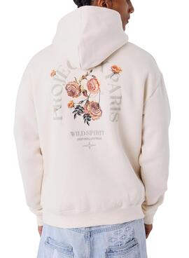 Sweat à capuche Project x Paris Roses beige pour homme